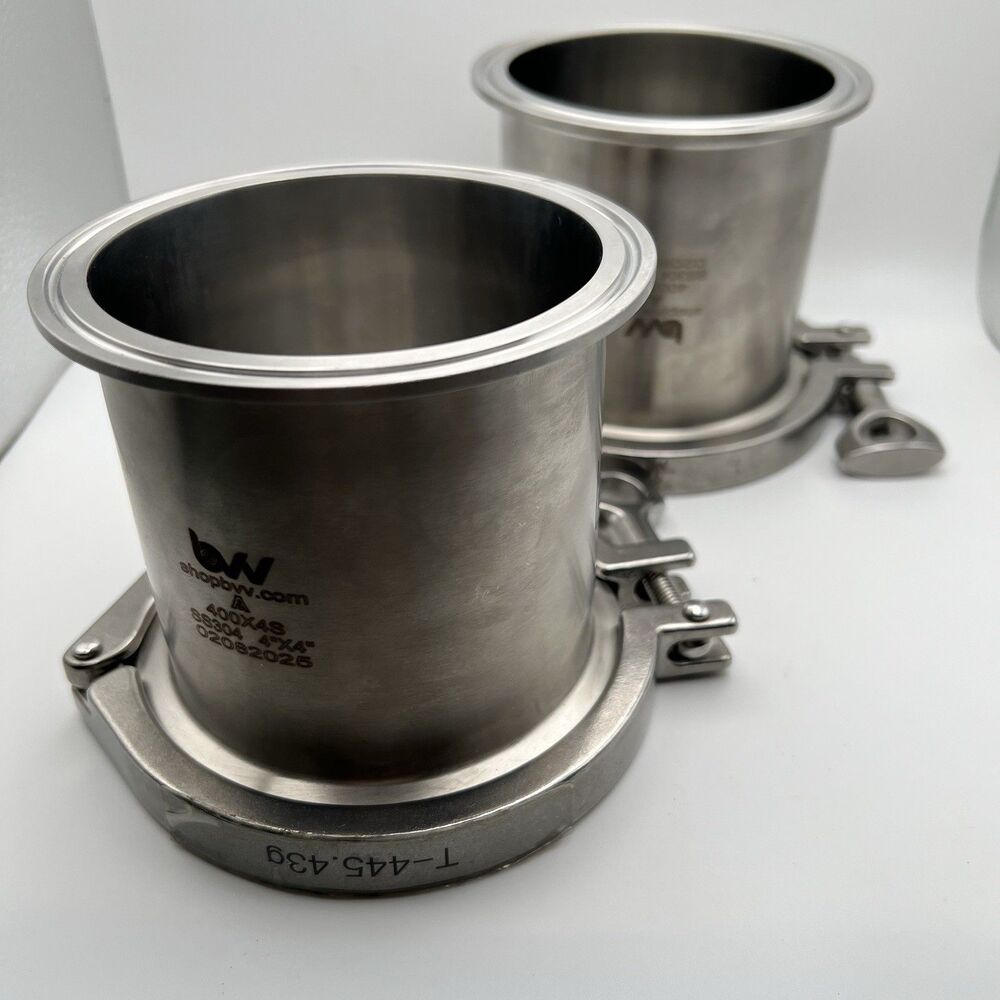 BVV Spools 4" Tri-Clamp Spools with Clamp Lot of 2